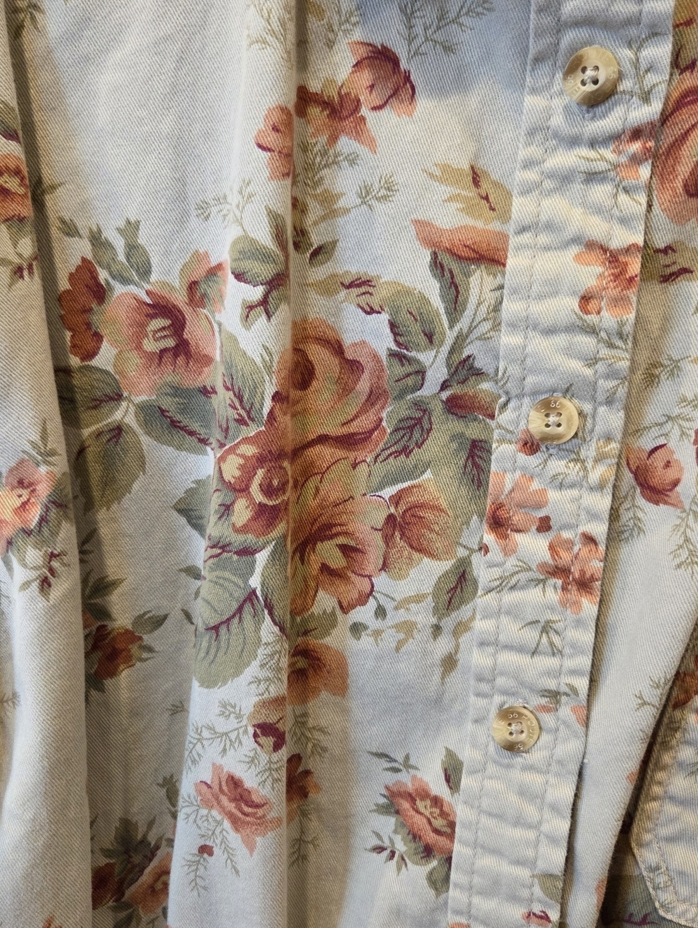Vintage Route 66 Floral Cotton Button Down Shirt XL 90s Cottagecore - Picture 2 of 10